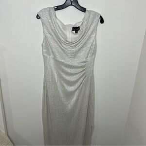 NWT Women’s Connected Apparel Silver Long Social Dress Size 8